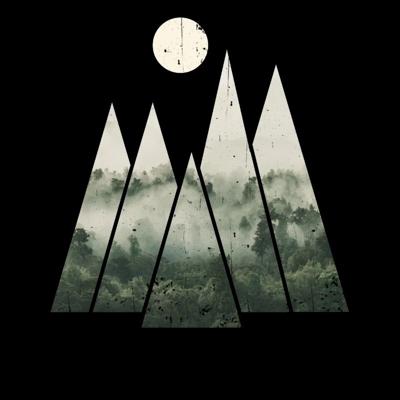 Triangles géométriques - forêt dans le brouillard