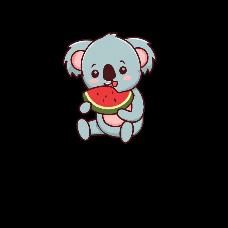 Kawaii Koala isst Wassermelone