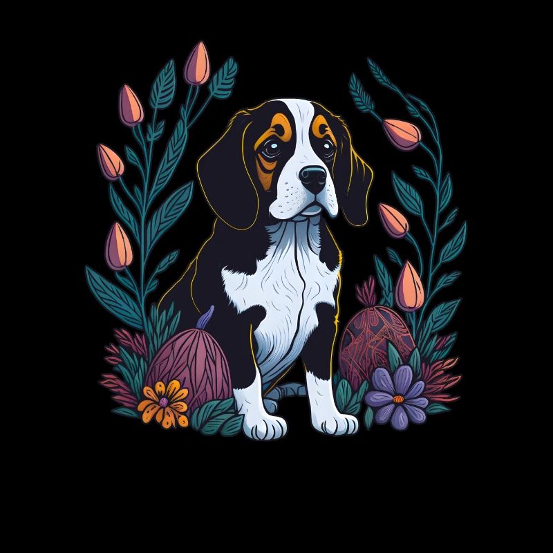 Beautiful beagle dog easter spring beagle