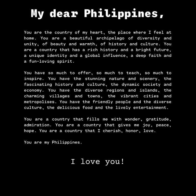 Déclaration d’amour aux Philippines Français