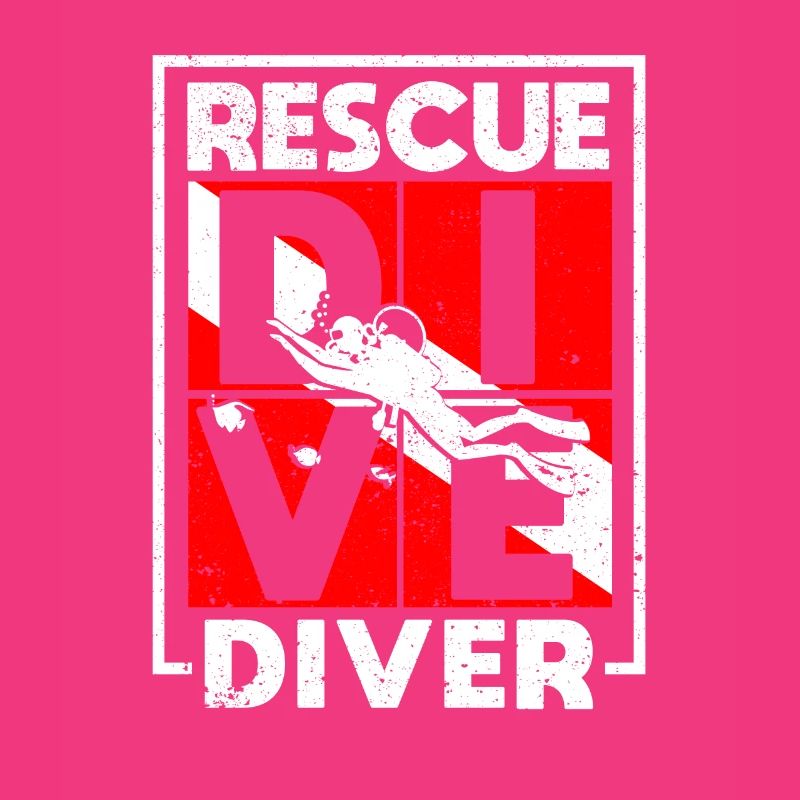 Diving Rescue Diver Flag Diver Instructor