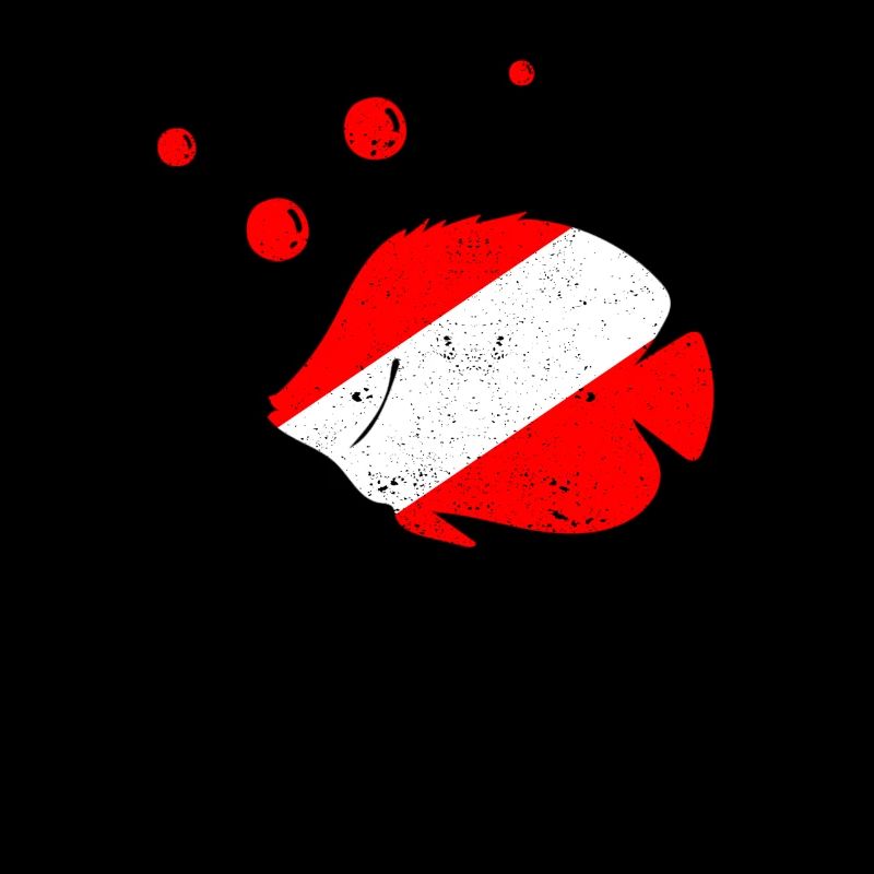 Diving Fish Diver Down Flag Cute Diving