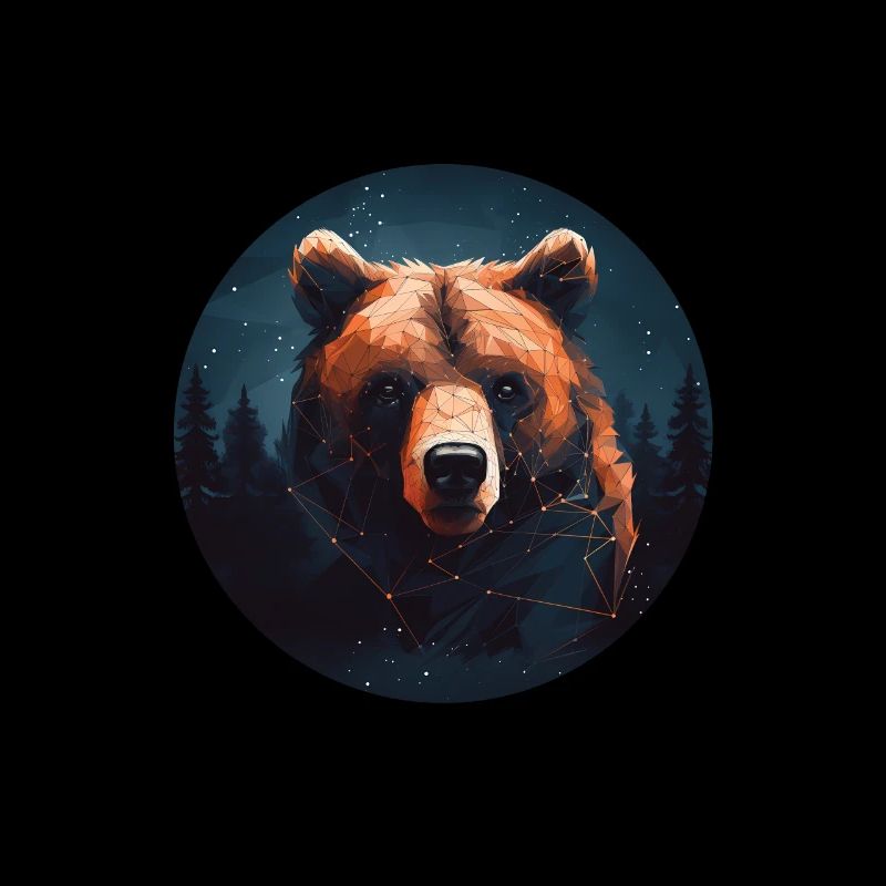 Illustration eines Bären Wald minimalistischen