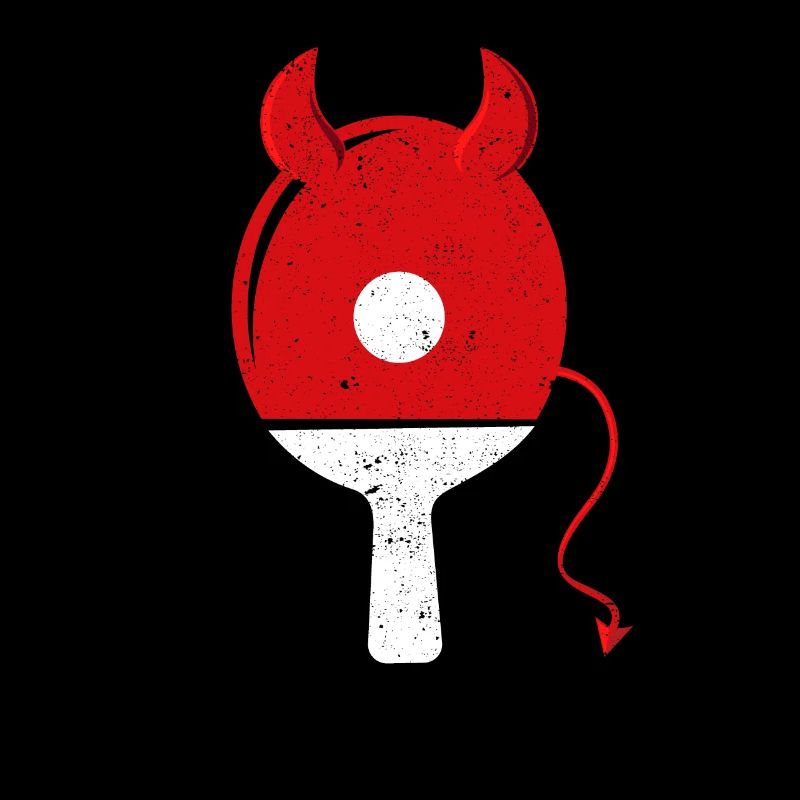 Ping Pong Devil Paddle Red Horns Drôle