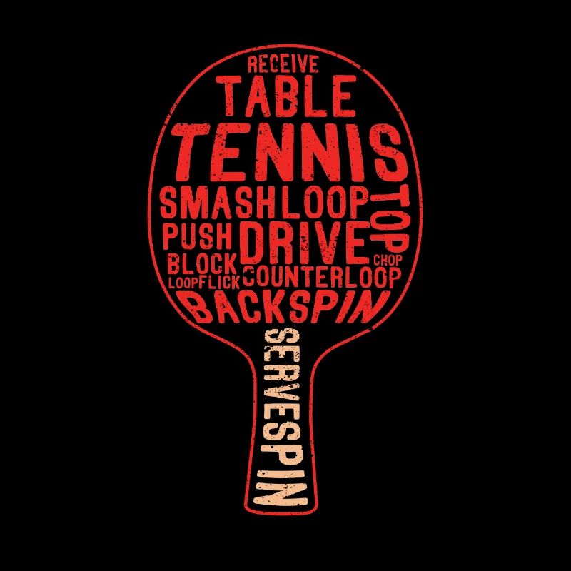 Table Tennis Racket Word Cloud Funny Ping Pong