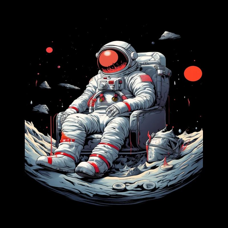 Comical Astronaut Sitting on the Moon
