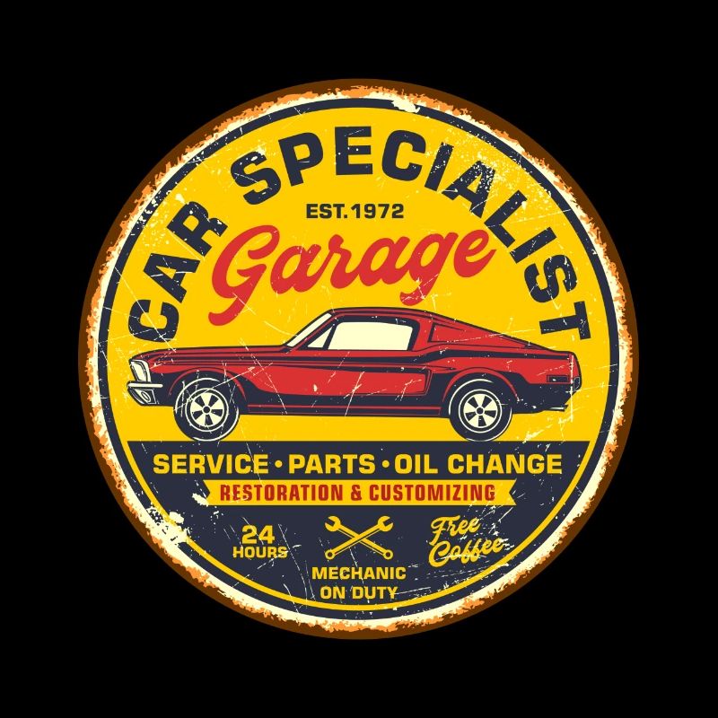 Car garage retro