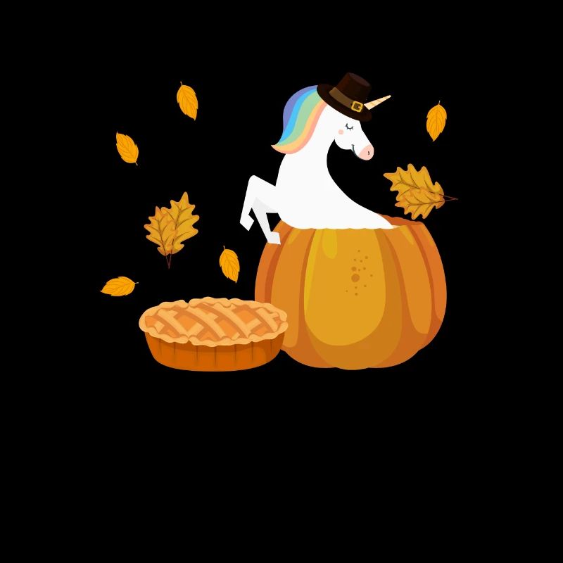 Pilgrim Unicorn Pumpkin Pie Cute Thanksgiving
