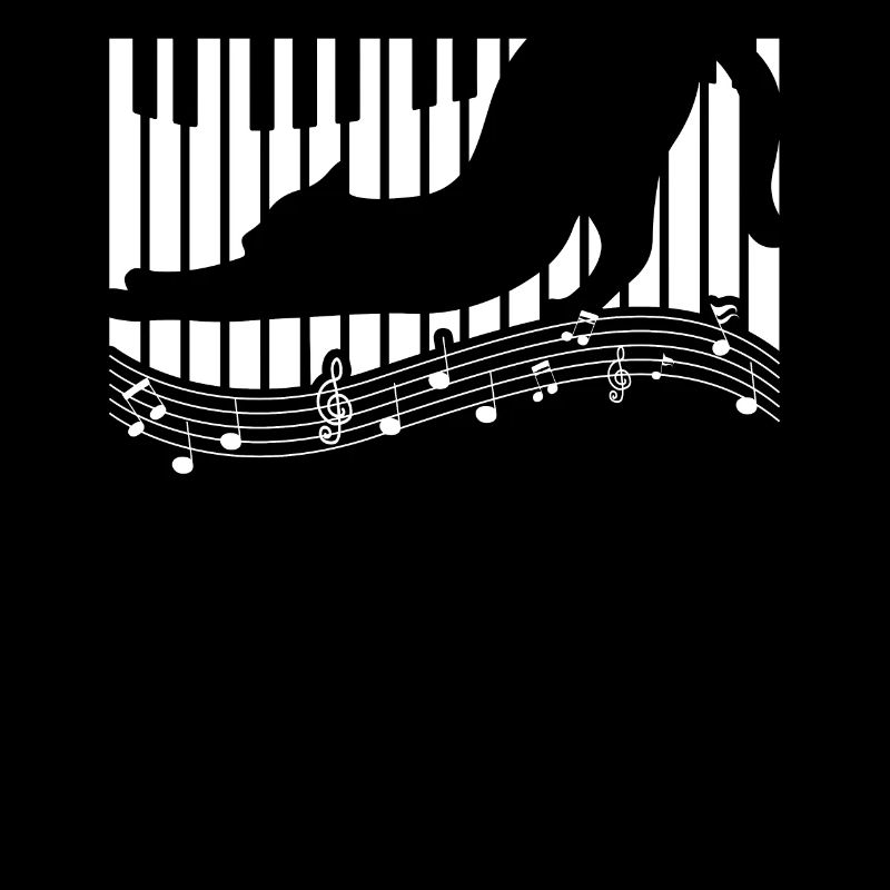 Mignon chat s’étirant sur les notes de musique Musicien