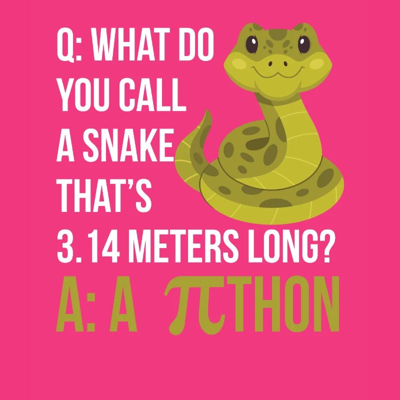 Python Pithon Pie Symbol Drôle de professeur de mathématiques Heureux