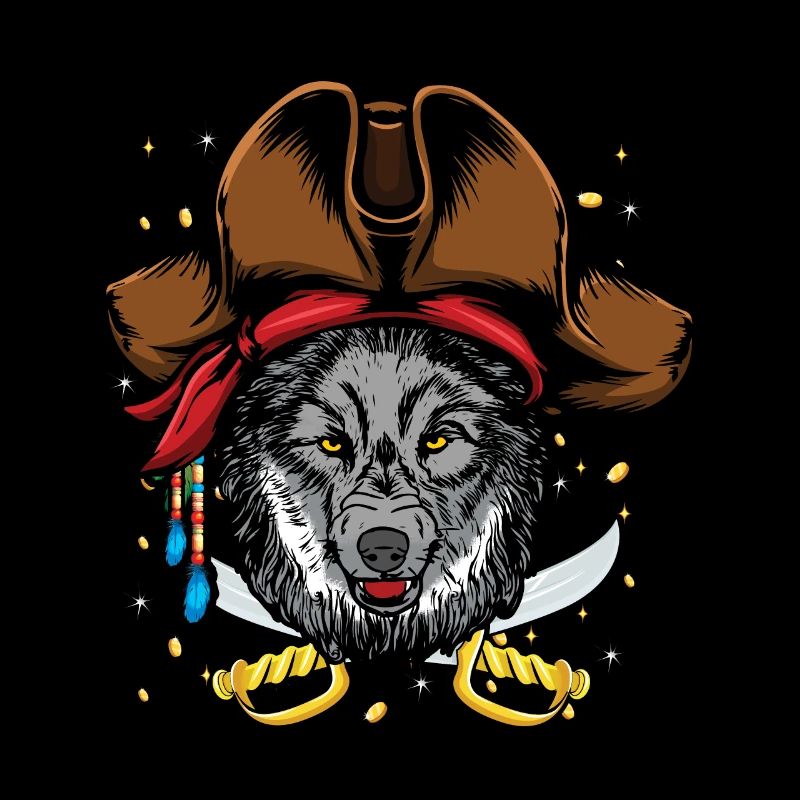 Wolf Dog Jolly Pirate Decor Lazy Halloween