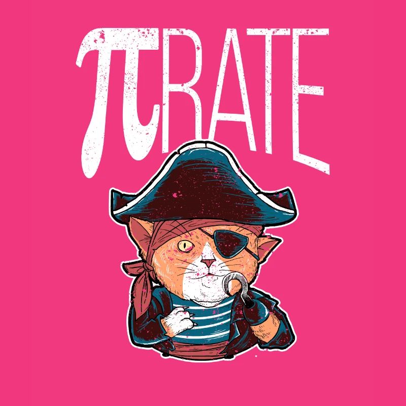Funny Pi Day Math Science Cat Pirate
