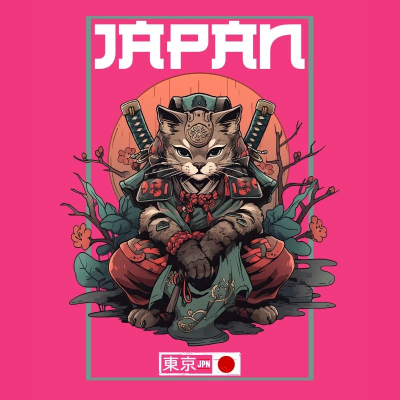 Asia Cat Japanese Samurai Samurai
