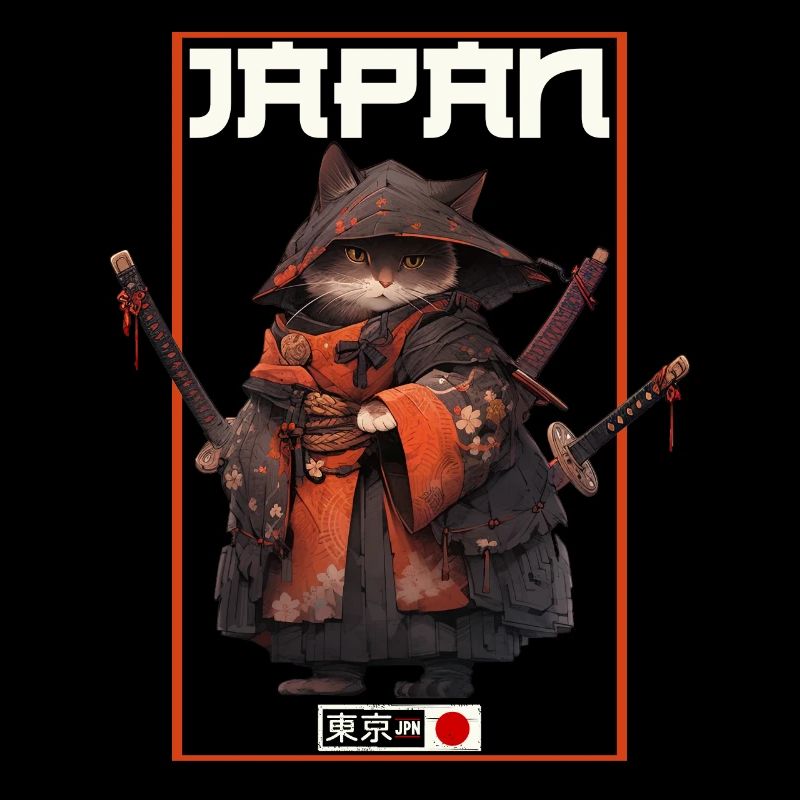 Asia Cat Japanese Samurai Samurai