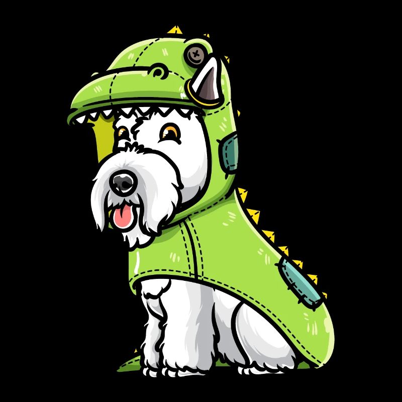 Scottish Terrier Hund Im Dinosaurier-Kostüm