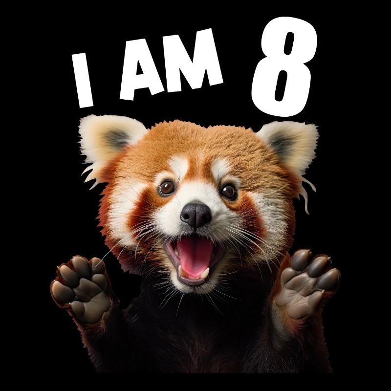 8 ans de 8 ans de 8e anniversaire du petit panda roux Panda Panda