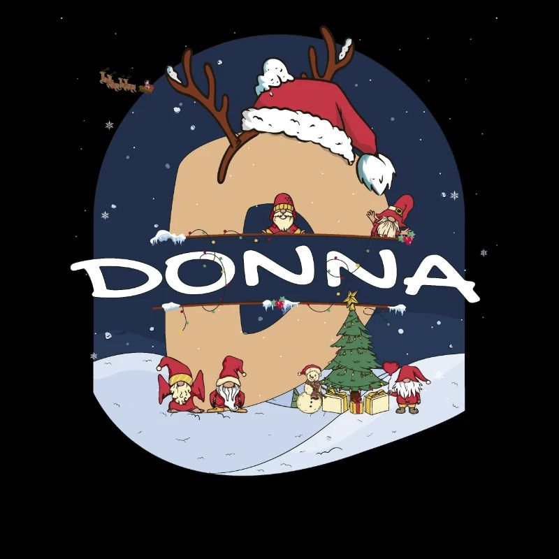 Awesome Donna Name w Santa Hat dans le thème de Noël