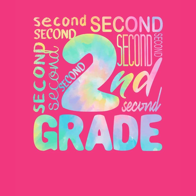 Tie Dye 2nd Grade Second Typography Team Student