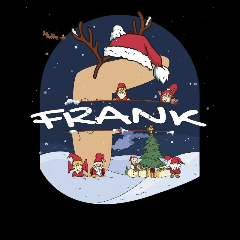 Génial Frank Name w Santa Hat dans le thème de Noël