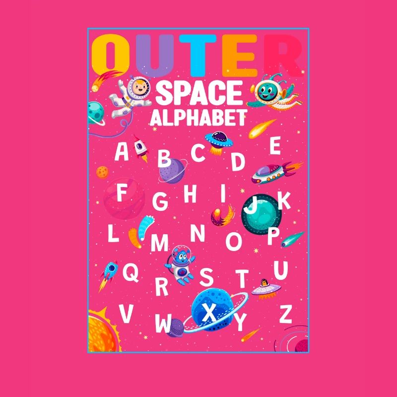 Outer Space Alphabet Kindergarten Teacher 100 Days