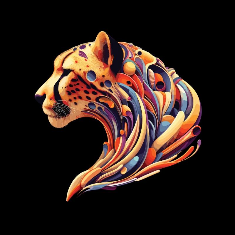 Guépard abstrait coloré