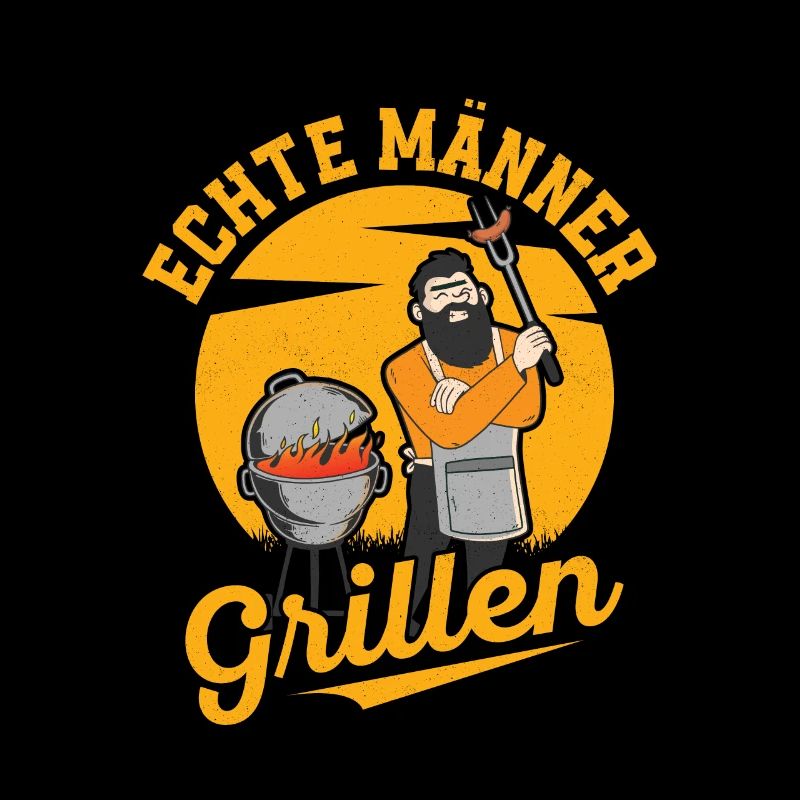 Echte Männer grillen Grill BBQ Griller
