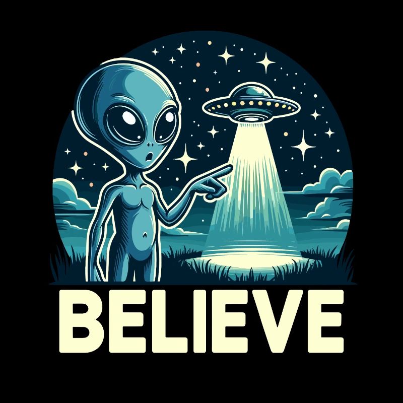 Drôle Alien Alien Croire