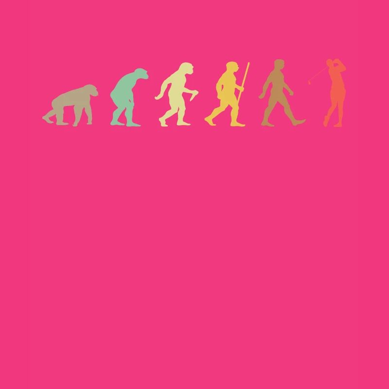 Golf Retro Golfer Evolution Funny Golfing