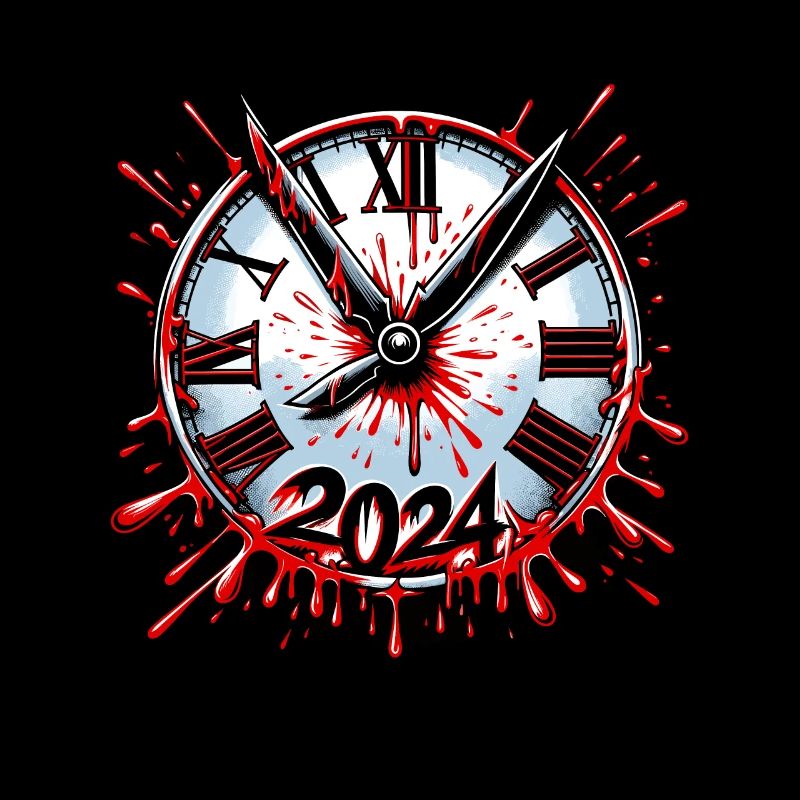 Blood Splatter Clock 80s Slasher Horror New