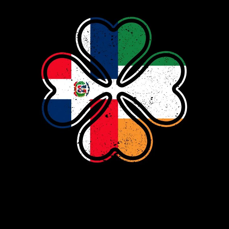 Drapeau dominicain irlandais trèfle d’Irlande