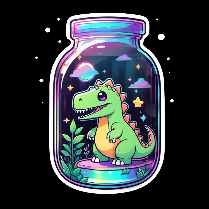 dinosaure dans un pot dessin animé