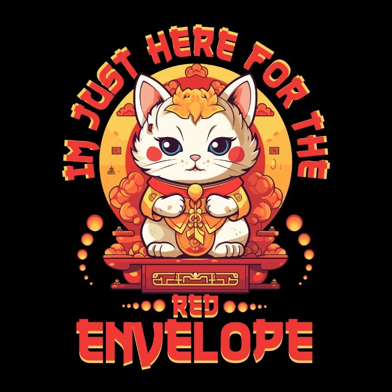 Chinese New Year Lucky Cat Im Just Here For The