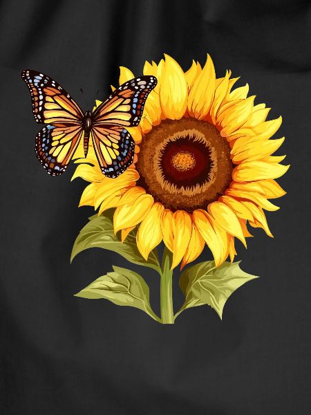 Sunflower with butterfly
