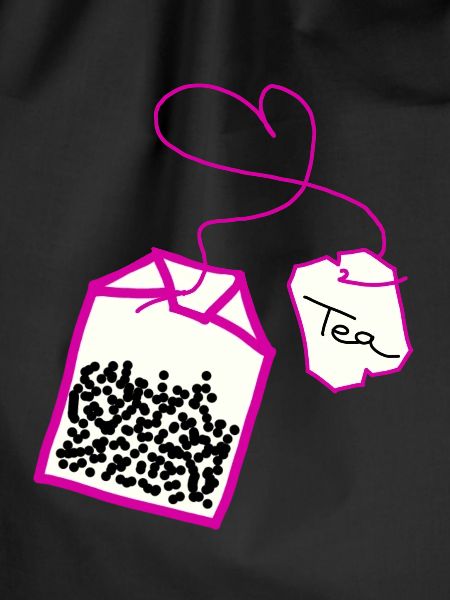 Teebeutel im Herz pink