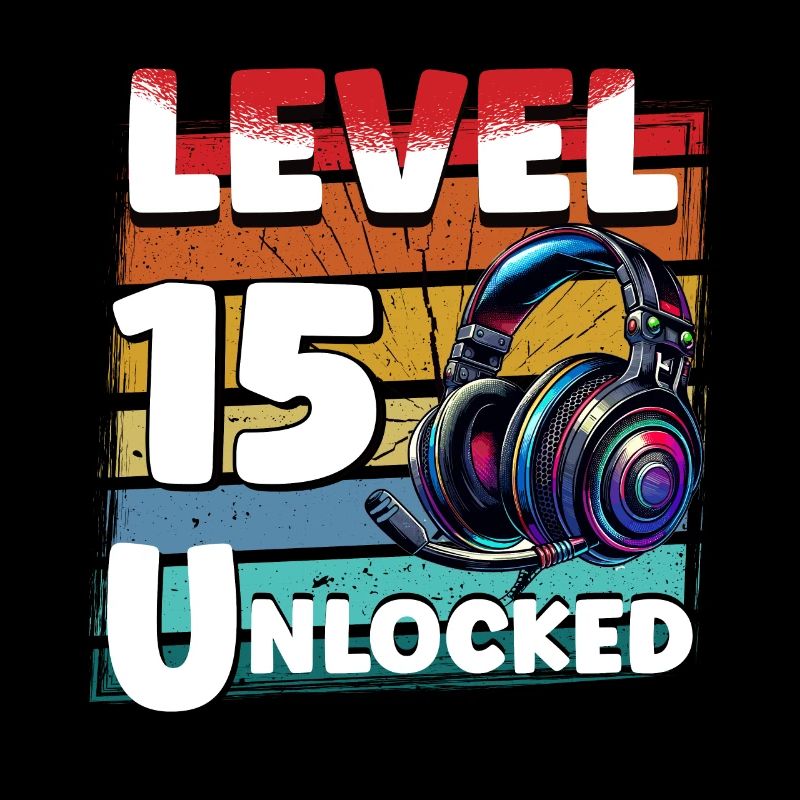 Gaming Geburtstag Level 15 freigeschaltet Zocker