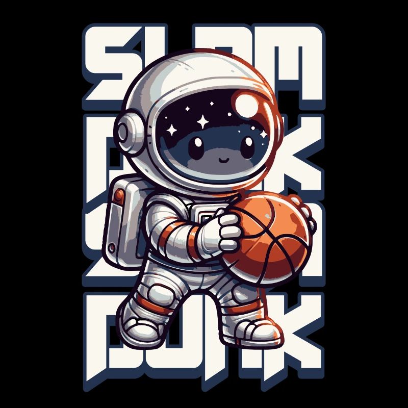Astronaut Baksetball Slam Dunk