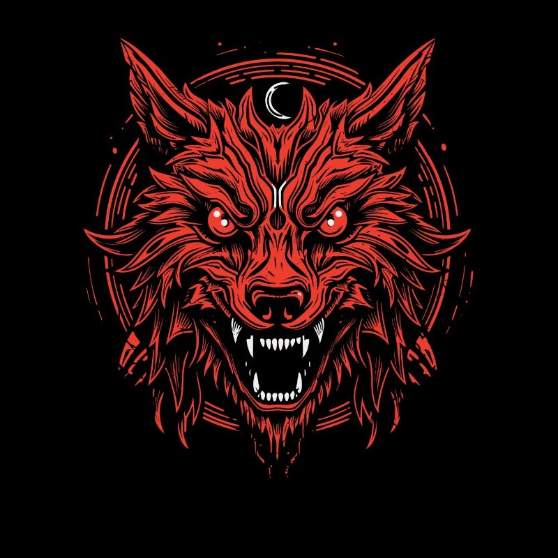 Wolf Beängstigend Lunar Wolf