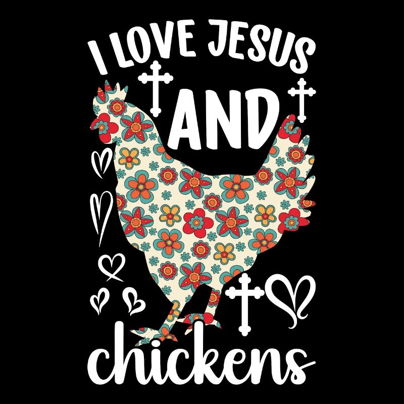 Jesus And Chickens Farmer Lover Farmer