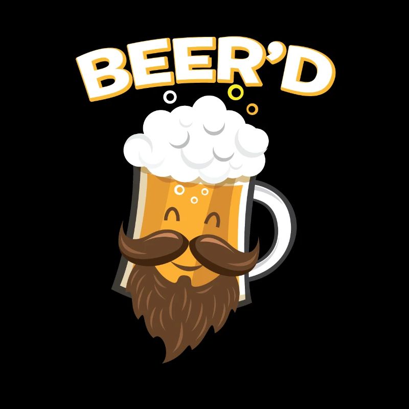 Beer_D T-Shirt - Lustiger Bart Schnurrbart Bierglas