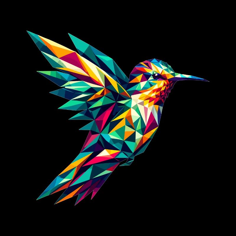 Colibri dans la représentation polygonale
