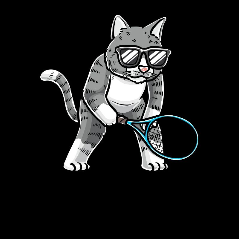 Funny Tennis Cat