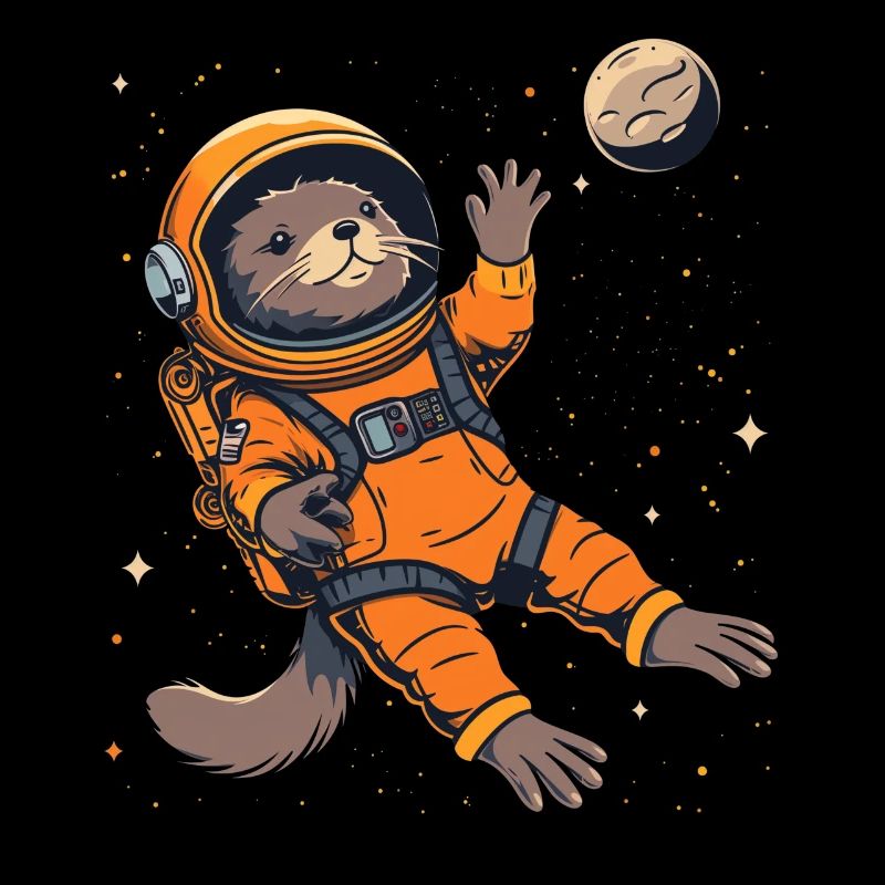 Otter Space Funny Otter Astronaut