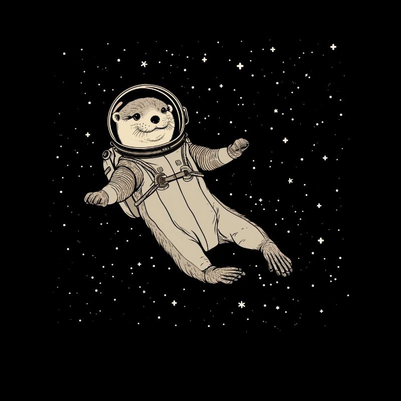 Otter Space Funny Otter Astronaut