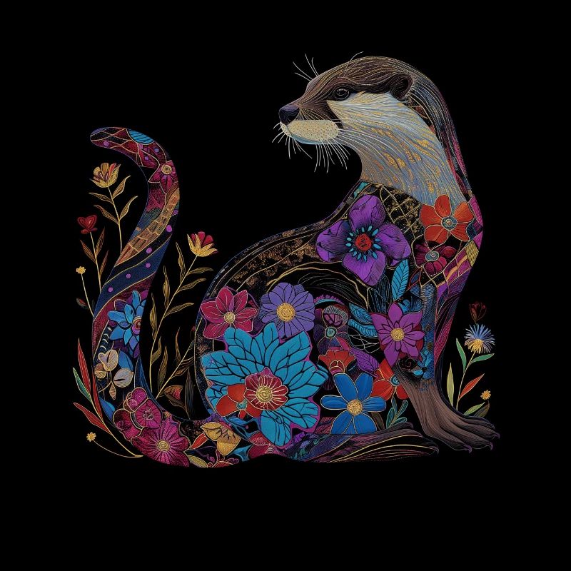 Otter Blumen Vintage Geschenk