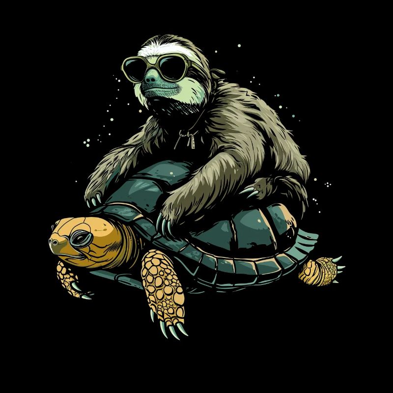 Faultier Schildkröte Lustig Geschenk