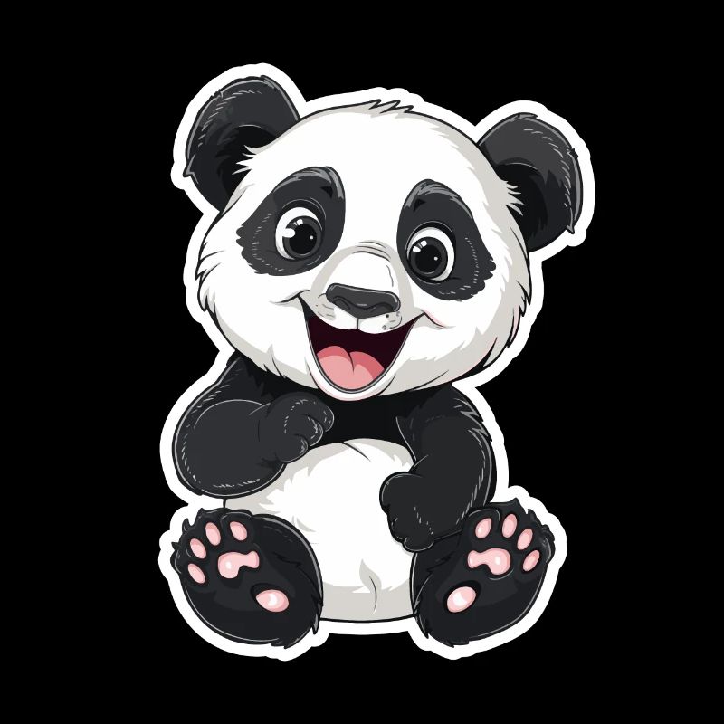 Exubérant Panda Buddy Sticker
