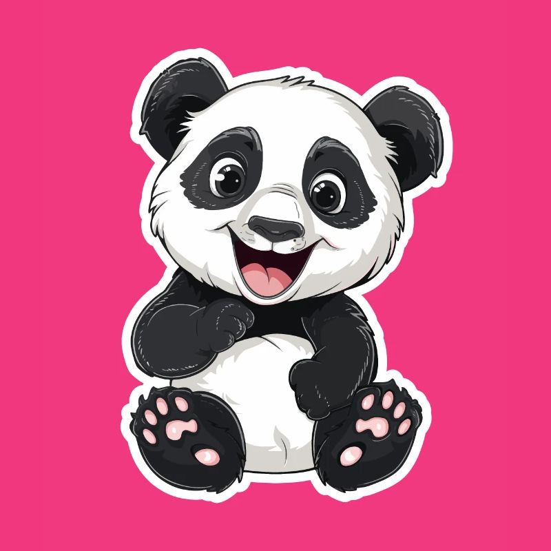 Exubérant Panda Buddy Sticker