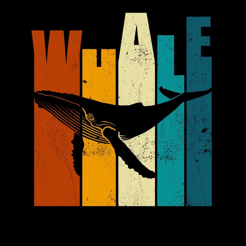 Wal - Buckelwal - Retro - Geschenk