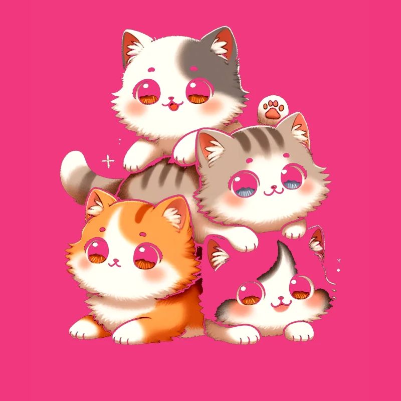 Stack of Kitty Cats Stack Kawaii Meowtain Anime