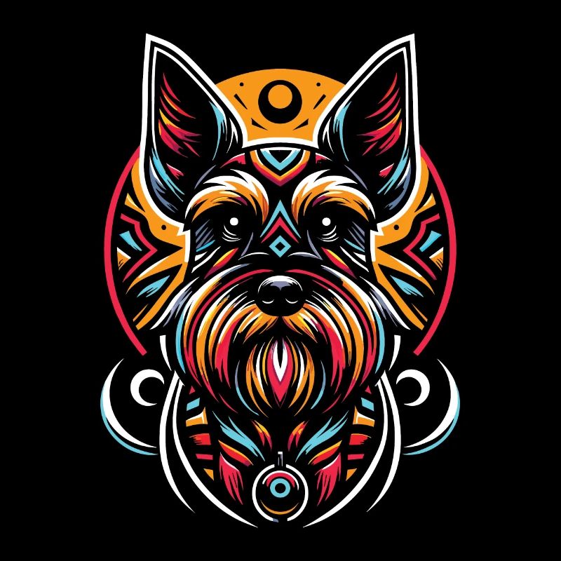 Schnauzer Hund Moon Phases
